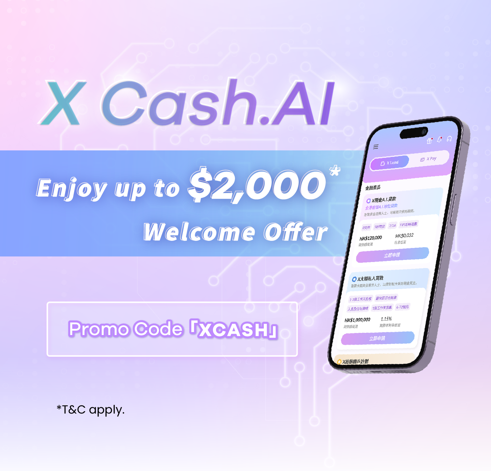 【X Wallet Welcome Rewards】Apply for X Cash A.I. Loan Enjoy up to $2,000 Welcome Rewards!