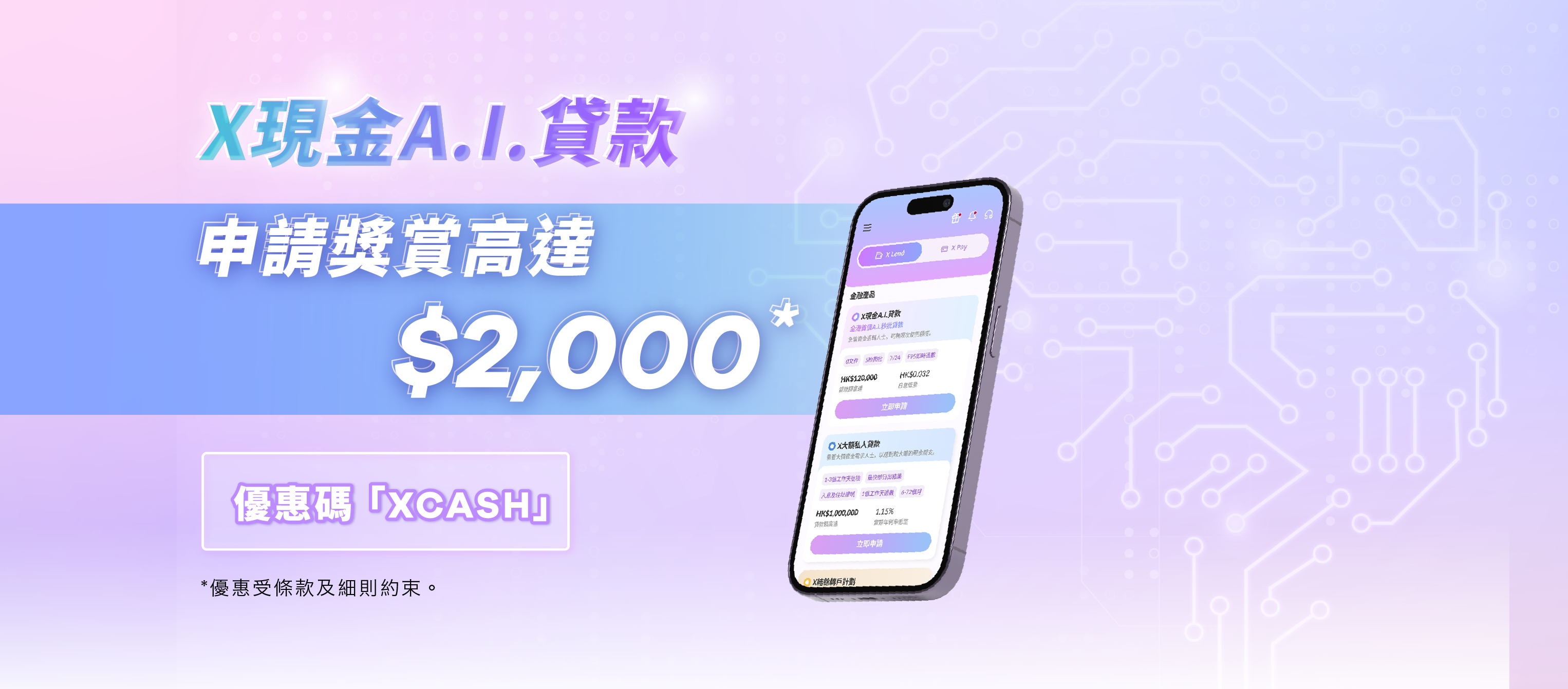 【X Wallet 最新迎新獎賞】申請 X現金A.I.貸款加碼賞你高達 $2,000獎賞！